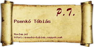 Psenkó Tóbiás névjegykártya